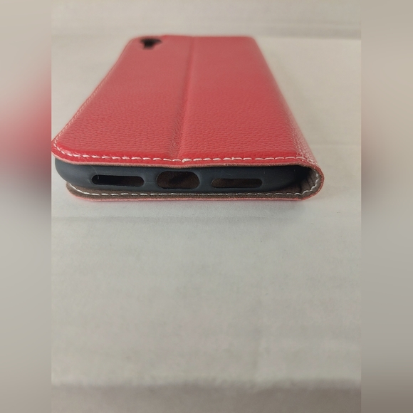 Copmob Orange IPXR iPhone XR Fold Multi-Material Genuine Leather Flip Case - Picture 10 of 11